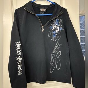 Womens Harley Davidson’s long sleeve zip up shirt